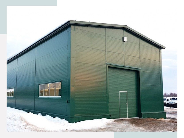 Двускатные ангары в Рыбинске